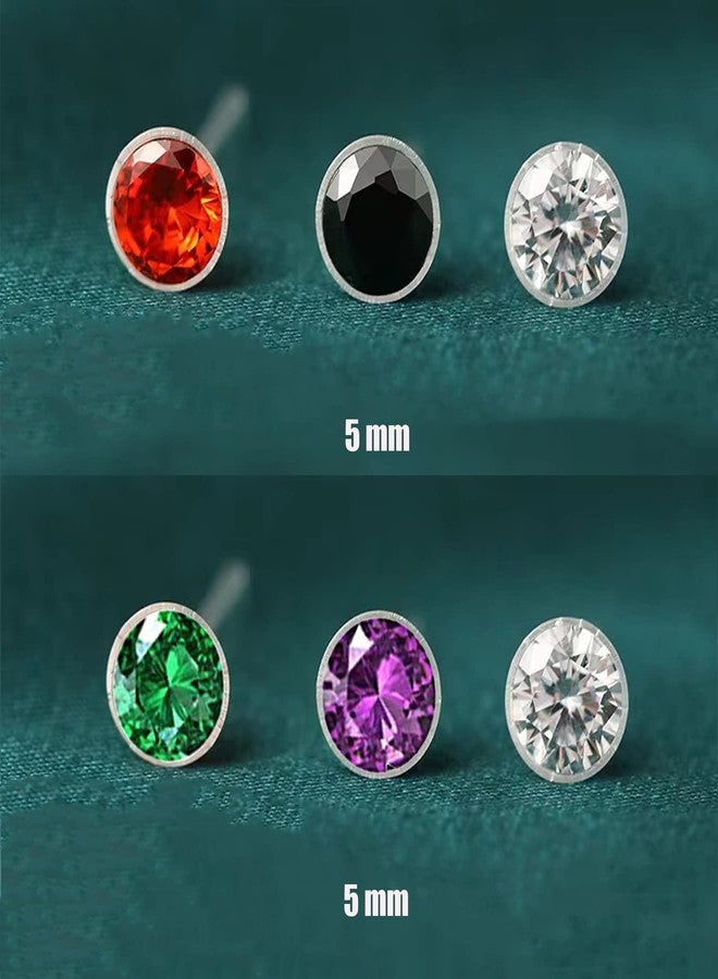 Melimarry Anti Allergy Plastic Earrings for Sensitive Ears, Silicone Soft Earring Backs, Cubic Zirconia Stud Earrings Kit, 2mm, 3mm, 4mm, 5mm (5 in 1) - Image 3